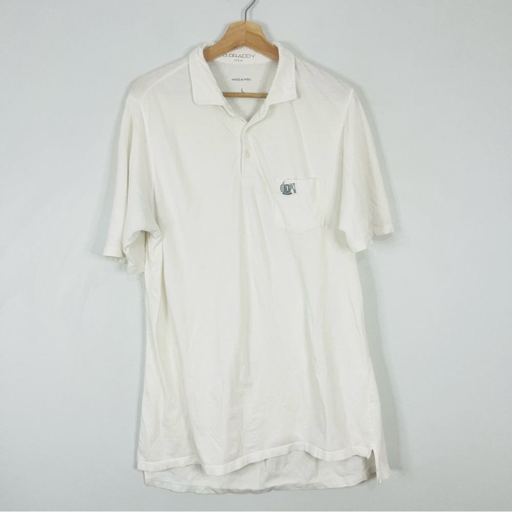 B. Draddy White Pima Performance Golf Polo L